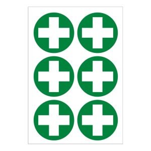 First Aid Sticker X 6